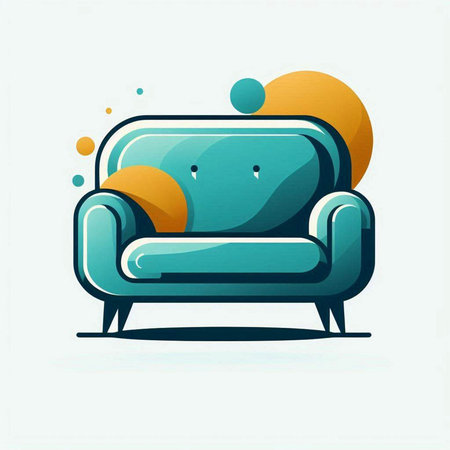 Sofa icon in trendy flat style. Vector illustration for your design.のイラスト素材