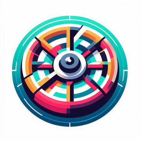 Colorful radar screen. Futuristic technology interface. Vector illustration.のイラスト素材