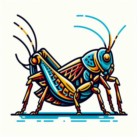 Grasshopper vector illustration on a white background. Vector illustration.のイラスト素材