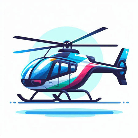 Helicopter vector icon. Flat illustration of helicopter vector icon for web designのイラスト素材
