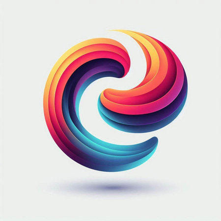 3d abstract colorful spiral icon on a white background. Vector illustration.のイラスト素材