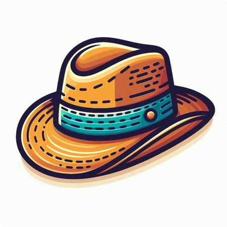 Vector illustration of a cowboy hat isolated on white background. Cartoon style.のイラスト素材
