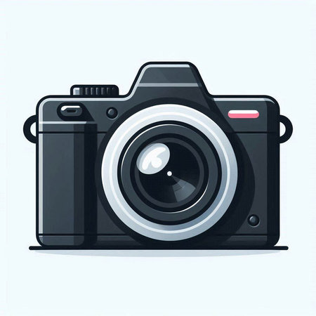 Retro camera isolated on white background. Vector illustration in cartoon style.のイラスト素材