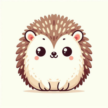 Cute hedgehog. Vector illustration in cartoon style on white background.のイラスト素材
