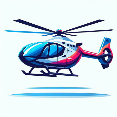 Helicopter vector illustration. Isolated helicopter on white background.のイラスト素材