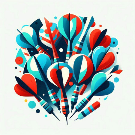 Darts and darts in the form of a circle. Vector illustration.のイラスト素材