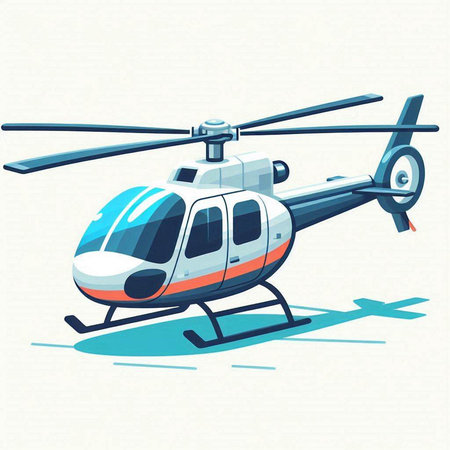 Helicopter vector illustration. Isolated helicopter on white background.のイラスト素材