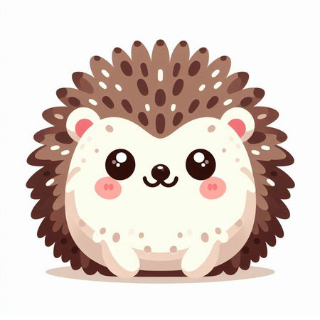 Cute little hedgehog. Cute cartoon animal. Vector illustrationのイラスト素材