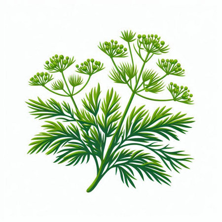 Dill isolated on white background. Vector illustration. Eps 10.のイラスト素材