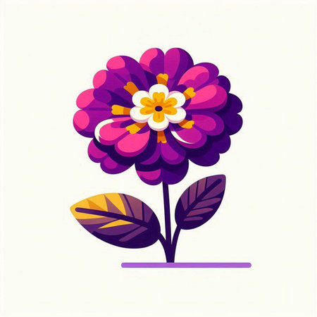 Beautiful purple flower isolated on a white background. Vector illustration.のイラスト素材
