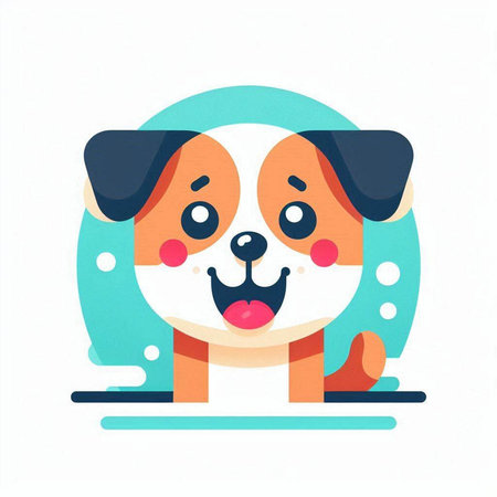 Cute cartoon dog. Vector illustration isolated on a white background.のイラスト素材