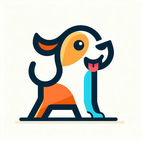 Dog icon, vector illustration. Flat design style, modern colorful concept.のイラスト素材