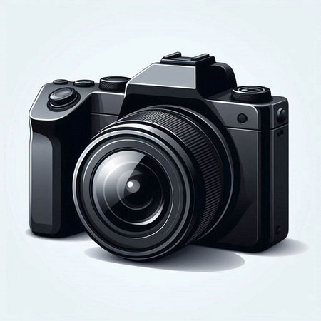 Digital camera on a white background. Vector illustration. Eps 10.のイラスト素材