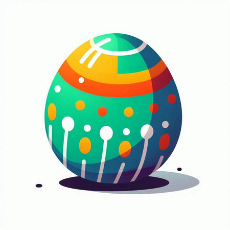 Colorful easter egg. Vector illustration. Isolated on white background.のイラスト素材