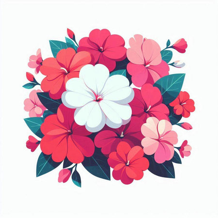 Flower bouquet isolated on white background. Vector Illustration.のイラスト素材