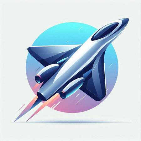 Futuristic aircraft, vector illustration. Graphic design element with futuristic spaceship.のイラスト素材