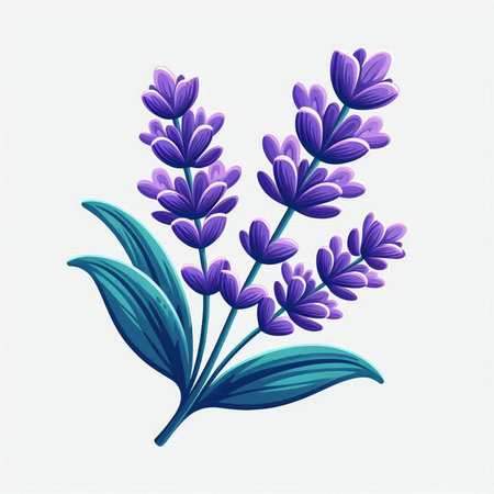 Lavender flower icon. Herbal plant and nature theme. Colorful design. Vector illustrationのイラスト素材