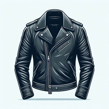 Men's leather jacket on a white background, sketch vector illustration.のイラスト素材