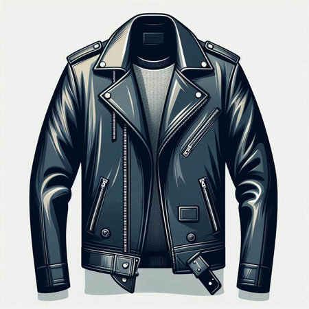 Men's leather jacket. Vector illustration of a man's jacket.のイラスト素材