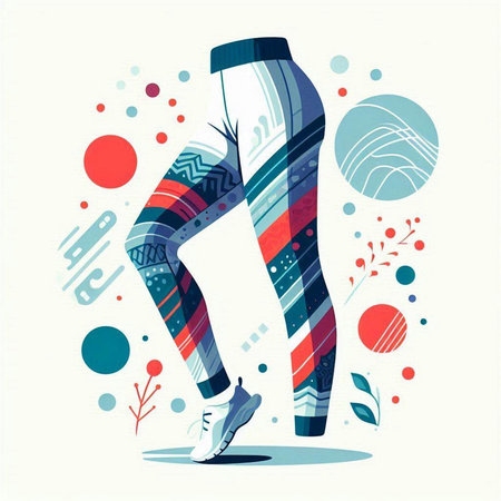 Vector illustration of a girl in sportswear on abstract background.のイラスト素材