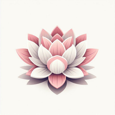 Lotus flower on white background. Vector illustration. Eps 10.のイラスト素材