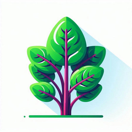 Vector illustration of a stylized green tree on a white background.のイラスト素材