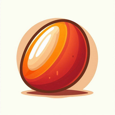 Illustration of a red melon in cartoon style on a white backgroundのイラスト素材