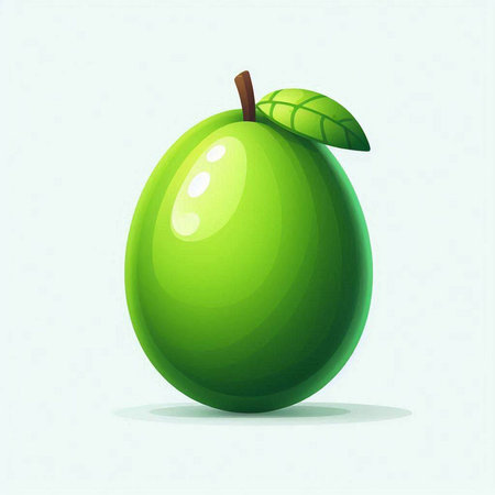 Illustration of a fresh mango on a white background. Vector illustrationのイラスト素材