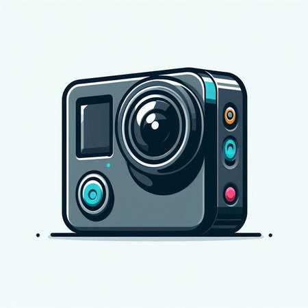 Vector illustration of a modern digital camera on white background. Eps 10のイラスト素材