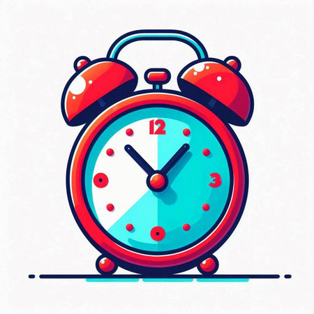 Alarm clock. Vector illustration. Isolated on a white background.のイラスト素材