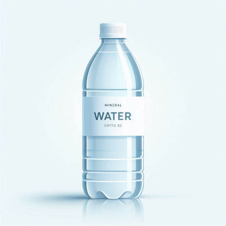 Realistic Detailed 3d Plastic Water Bottle Mockup. Vectorのイラスト素材