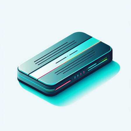 Isometric hard drive icon isolated on white background. 3d renderのイラスト素材