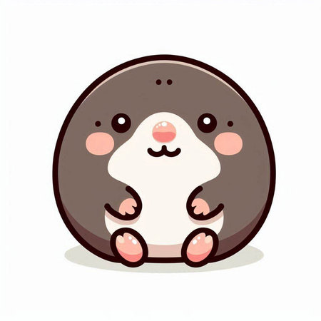 Cute cartoon penguin sitting on a stone. Vector illustration.のイラスト素材