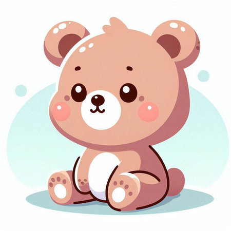 Cute teddy bear on a white background. Vector illustration.のイラスト素材