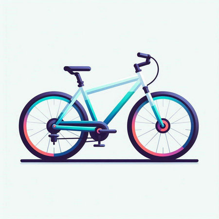 Bicycle vector illustration in flat style. Vector illustration of a bicycle.のイラスト素材