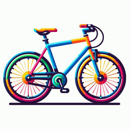 Colorful bicycle isolated on white background. Vector illustration. Eps 10.のイラスト素材