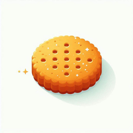 Illustration of a biscuit on a white background, vector illustrationのイラスト素材