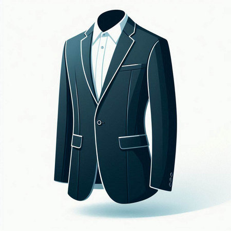 Men's suit on a white background. 3D rendering. Eps 10.のイラスト素材