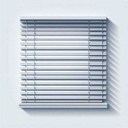 Illustration of a window with blinds on a white background.のイラスト素材