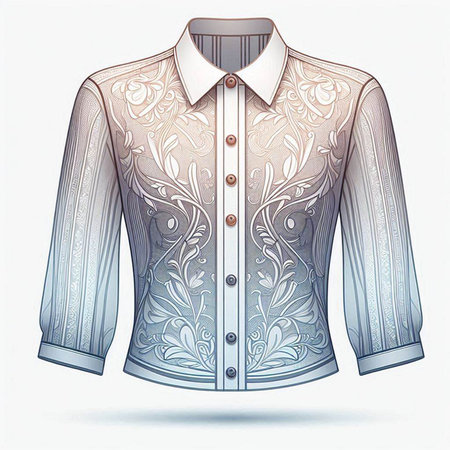 Men's shirt with a pattern on a mannequin. Vector illustrationのイラスト素材