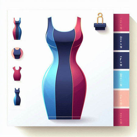 Woman's dress design. Vector illustration. Eps 10 file. Global colors.のイラスト素材