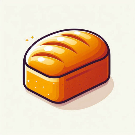Illustration of a loaf of bread on a light background, vector illustrationのイラスト素材