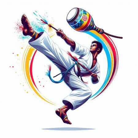 illustration of karate kata on a white background, vectorのイラスト素材