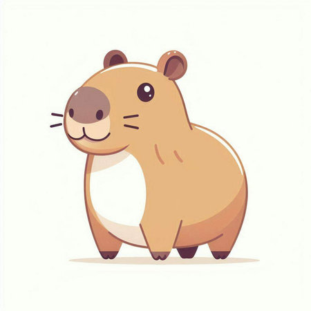 Cute cartoon hamster isolated on white background. Vector illustration.のイラスト素材