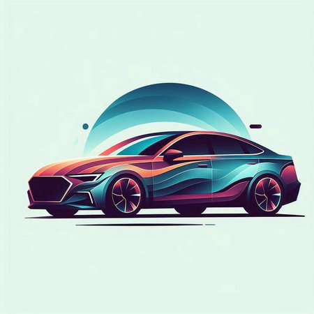 Modern car. Vector illustration. Eps 10, contains transparencies.のイラスト素材