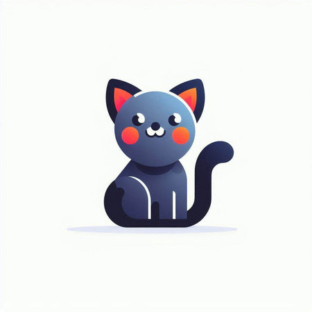 Cute cartoon cat. Vector illustration isolated on a white background.のイラスト素材