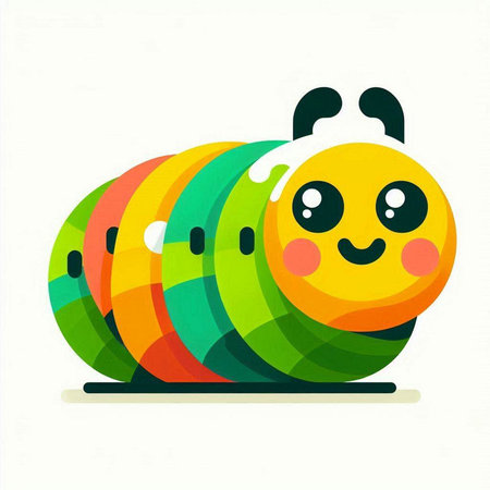 Funny kawaii toy ball on white background. Vector illustration.のイラスト素材