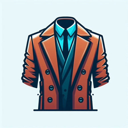 Vector illustration of a business suit with a tie and a jacket.のイラスト素材