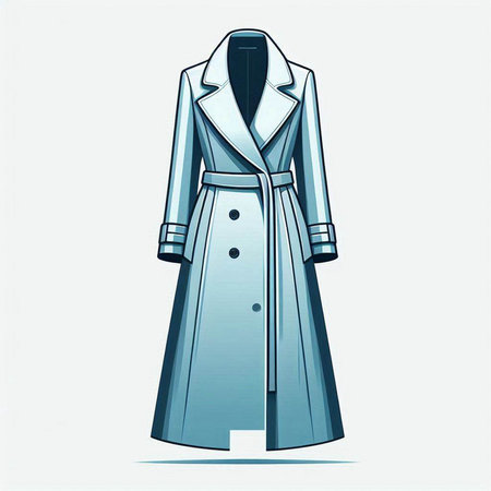 Vector illustration of a coat in blue color on a white background.のイラスト素材