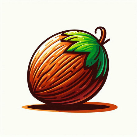 Illustration of a hazelnut on a white background - vectorのイラスト素材